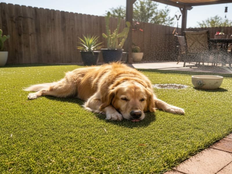 Close up of cutting turf backing with a hook blade